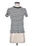 Mott & Bow 100% Cotton Stripes Silver Short Sleeve Turtleneck Size XS - photo 1