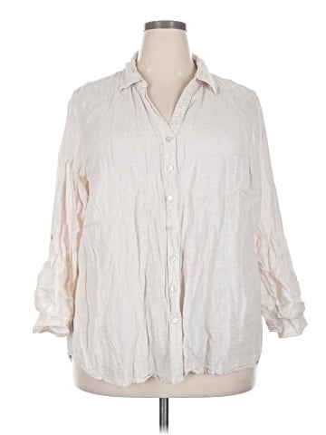 Sigrid Olsen 3/4 Sleeve Button-Down Shirt (view 1)