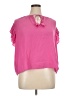 Rose + Olive 100% Polyester Pink Short Sleeve Blouse Size XL - photo 1