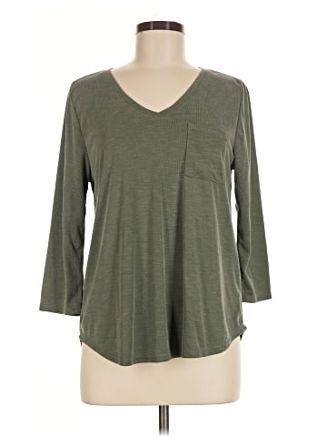Green Envelope 3/4 Sleeve Top (view 1)