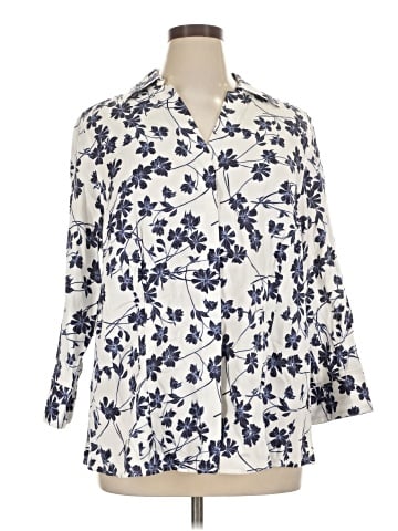 Foxcroft 3/4 Sleeve Button-Down Shirt (view 1)