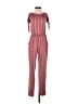Derek Heart Stripes Burgundy Jumpsuit Size M - photo 1