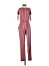 Derek Heart Stripes Burgundy Jumpsuit Size M - photo 2