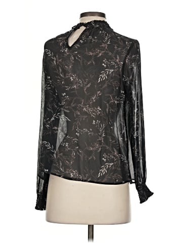 Ecru Long Sleeve Silk Top (view 2)