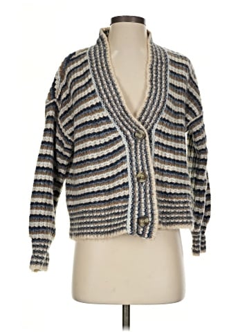 Madewell Waller Crop Cardigan Sweater in Stripe (view 1)
