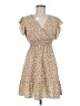 Shein 100% Polyester Polka Dots Tan Casual Dress Size 6 - photo 1