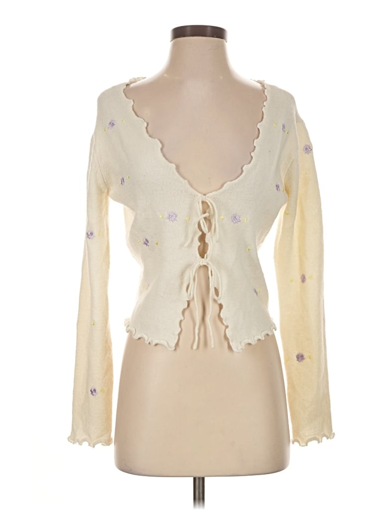 Pre-owned Lush Cardigan Sweater In Ivory