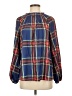 Sugarlips 100% Polyester Plaid Blue Long Sleeve Blouse Size S - photo 1