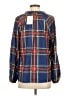 Sugarlips 100% Polyester Plaid Blue Long Sleeve Blouse Size S - photo 2