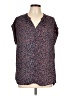 Pleione 100% Polyester Stars Blue Short Sleeve Blouse Size L - photo 1