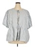 Torrid 100% Cotton Blue Short Sleeve Blouse Size 3X Plus (3) - photo 1