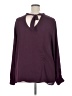 Torrid 100% Polyester Burgundy Long Sleeve Blouse Size 2X Plus (2) - photo 2