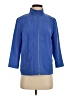 Weekends by Chico's Solid Blue Raincoat Size Sm (0) - photo 1