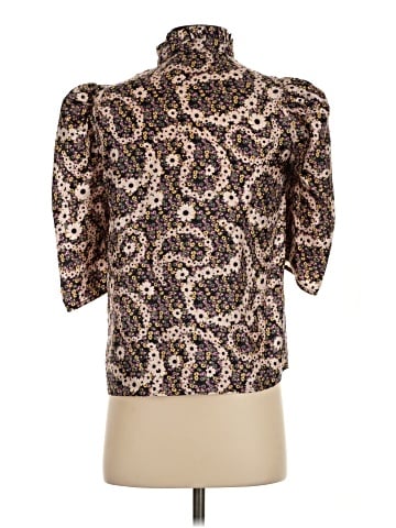 Sandro 3/4 Sleeve Silk Top (view 2)