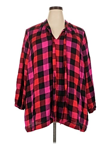 Lane Bryant 3/4 Sleeve Button-Down Shirt (view 1)