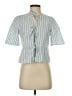 Sézane 100% Cotton Stripes Blue Short Sleeve Blouse Size 36 waist - photo 1