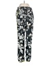 Aqua 100% Polyester Print Black Casual Pants Size S - photo 1