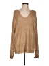 TSE 100% Polyester Metallic Tan Pullover Sweater Size L - photo 1