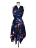 Allison Joy Print Blue Cocktail Dress Size M - photo 1