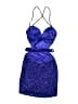 Scala 100% Polyester Stars Blue Cocktail Dress Size 0 - photo 2