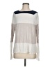 360 Sweater 100% Linen Color Block Ivory Pullover Sweater Size M - photo 1