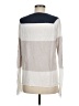 360 Sweater 100% Linen Color Block Ivory Pullover Sweater Size M - photo 2
