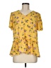 Pleione Yellow Short Sleeve Blouse Size M - photo 1