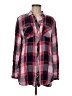 Sandra 100% Rayon Plaid Red Long Sleeve Button-Down Shirt Size M - photo 1