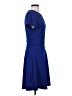 Elle Solid Blue Casual Dress Size XS - photo 4