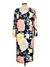 North Style Print Blue Casual Dress Size L - photo 2