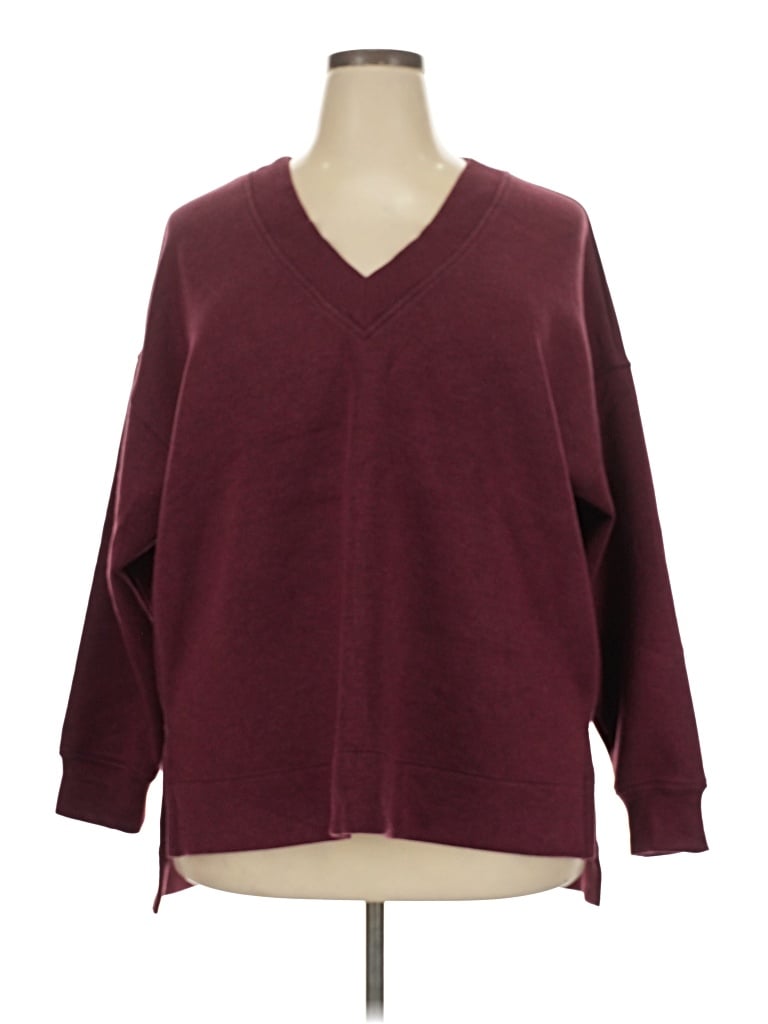 Pre-owned Spanx Pullover Sweater In Burgundy