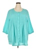 Ulla Popken 100% Polyester Teal 3/4 Sleeve Blouse Size 20 - photo 1