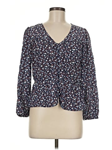 Madewell Silk Button-Front Peplum Top in Harvest Vine (view 1)
