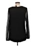 August Silk Black Long Sleeve Blouse Size L - photo 2