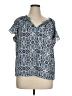 Max Studio 100% Polyester Blue Short Sleeve Blouse Size XL - photo 1