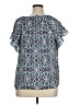 Max Studio 100% Polyester Blue Short Sleeve Blouse Size XL - photo 2