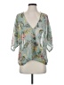 metaphor 100% Polyester Teal 3/4 Sleeve Blouse Size S - photo 1