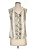 Lavender Brown 100% Rayon Silver Sleeveless Blouse Size S - photo 1