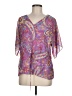 Chaps 100% Polyester Paisley Purple Short Sleeve Blouse Size M (petite) - photo 1