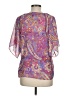 Chaps 100% Polyester Paisley Purple Short Sleeve Blouse Size M (petite) - photo 2