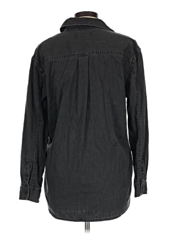 Madewell Denim Long-Sleeve Popover Shirt in Lunar Wash (view 2)