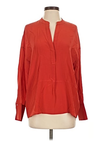 Vince. Long Sleeve Silk Top (view 1)