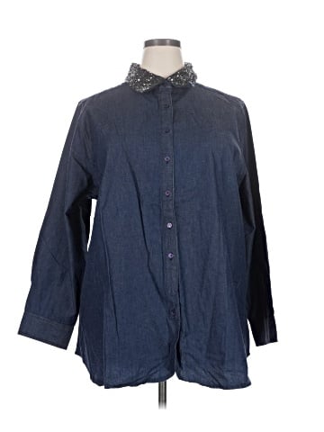 Denim 24/7 3/4 Sleeve Button-Down Shirt (view 1)