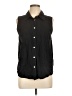 DONNI Black Sleeveless Button-Down Shirt Size L - photo 1