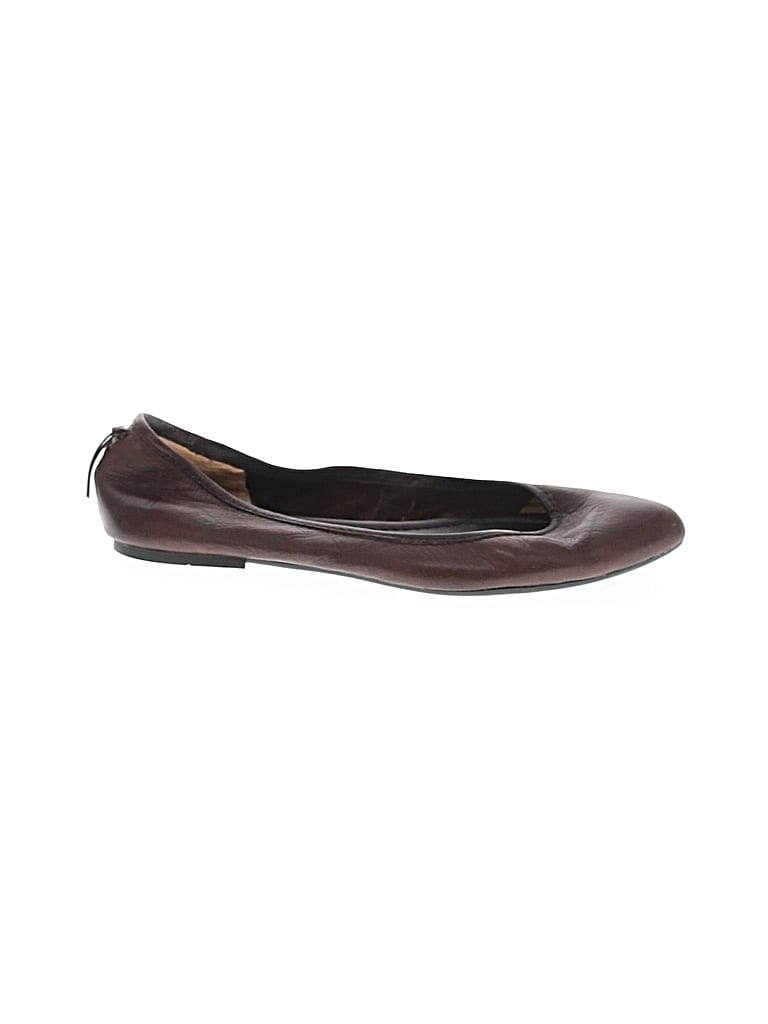 Pre-owned Frye Flats In Brown