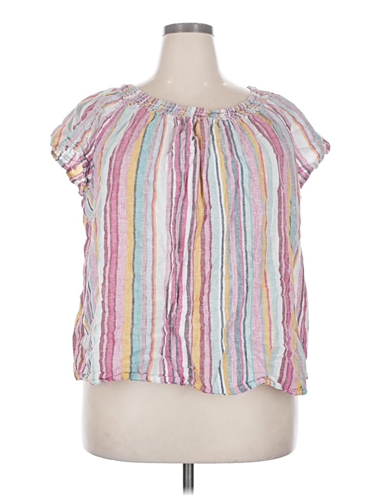 Pre-owned Beachlunchlounge Short Sleeve Blouse In Pink