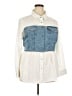 Indulge 100% Polyester Color Block Ivory Long Sleeve Blouse Size 2X - photo 1
