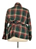 BLOOMCHIC Plaid Green Long Sleeve Blouse Size 28 - photo 2