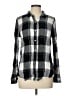 SO 100% Rayon Plaid Black Long Sleeve Button-Down Shirt Size L - photo 1