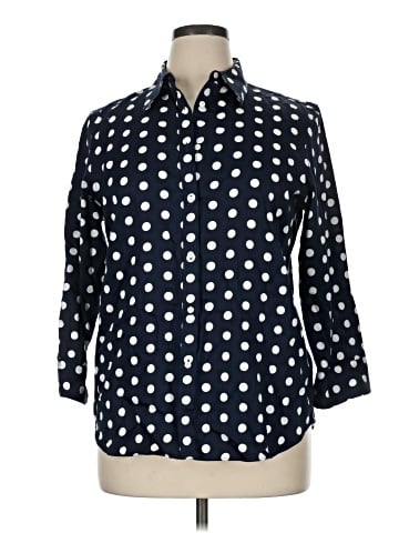 Chaps 3/4 Sleeve Button-Down Shirt (view 1)